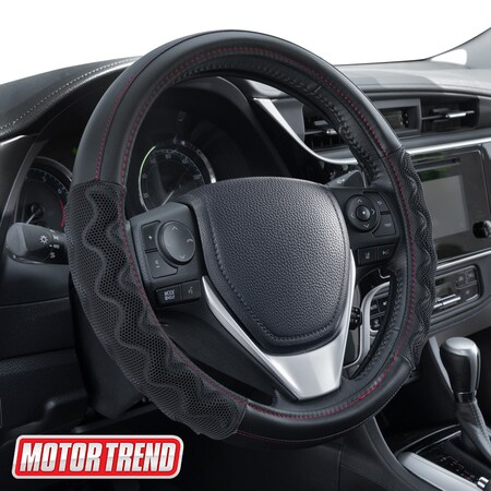 Motor Trend Black Max Grip Steering Wheel Cover SW-815